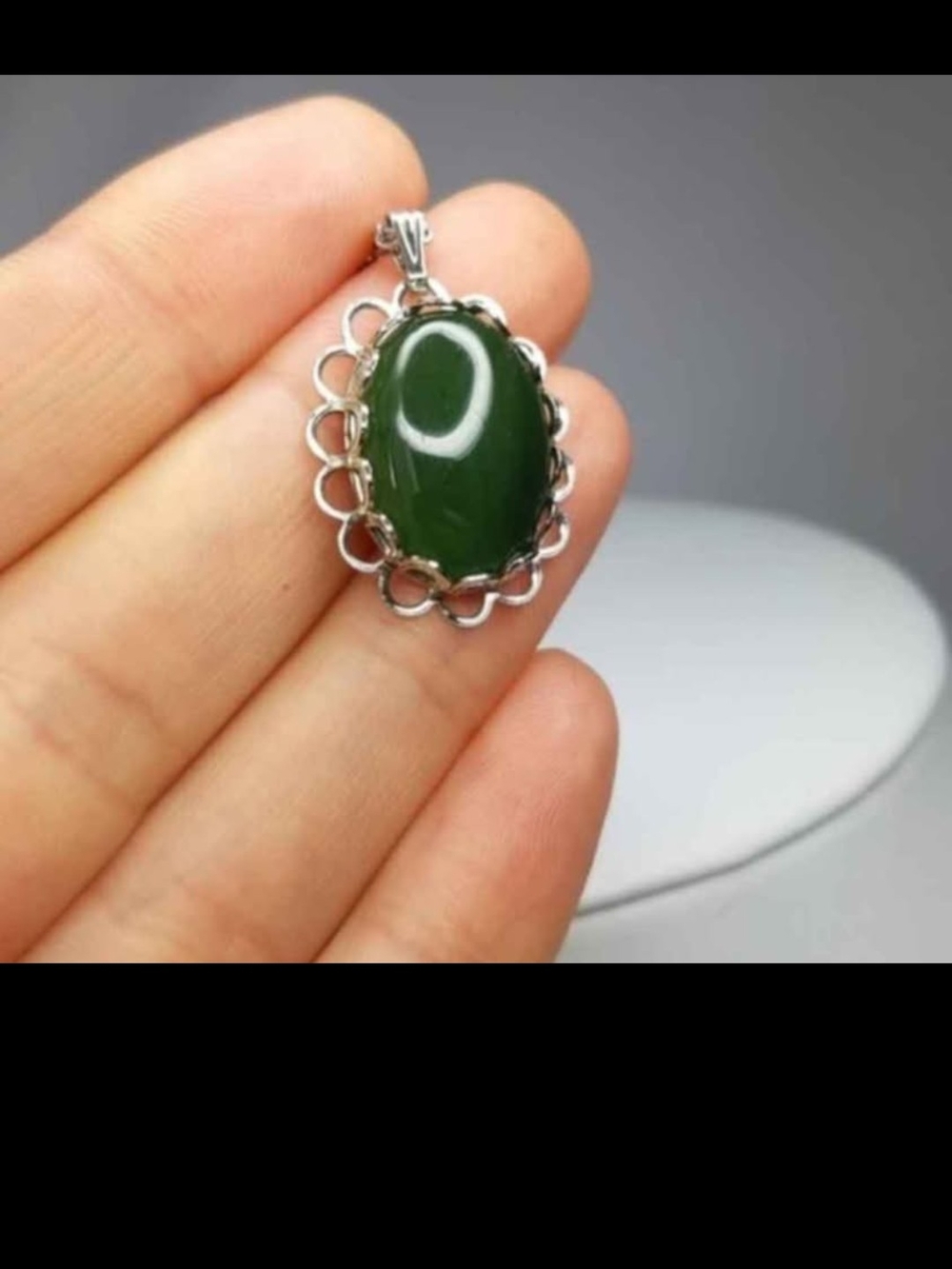 Genuine Nephrite Jade Cabochon Necklace